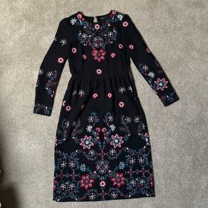 Zara long sleeved embroidered dress